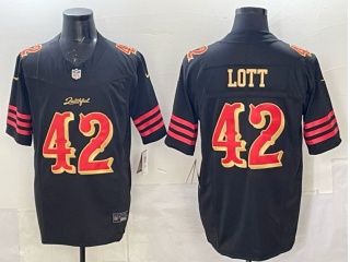 San Francisco 49ers #42 Ronnie Lott Rivalry Vapor F.U.S.E. Limited Jersey Black