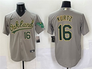 Oakland Athletics #16 Nick Kurtz Players Limited Jersey Grey