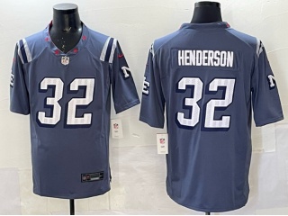 New England Patriots #32 TreVeyon Henderson Rivalries Limited Jersey Navy