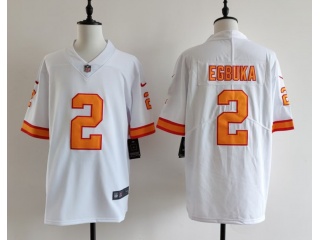 Tampa Bay Buccaneers #2 Emeka Egbuka with Orange Number Vapor Limited Jersey White
