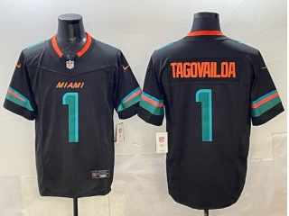 Miami Dolphins #1 Tua Tagovailoa Rivalry Vapor F.U.S.E. Limited Jersey Black
