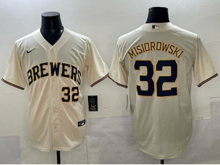 Milwaukee Brewers #32 Jacob Misiorowski Players Limited Jersey Cream