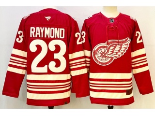 Fanatics Detroit Red Wings #23 Lucas Raymond Centennial Premium Jersey Red