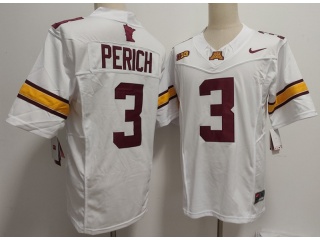 Minnesota Golden Gophers #3 Koi Perich F.U.S.E Limited Jersey White