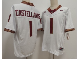 Florida State Seminoles #1 Thomas Castellanos F.U.S.E Limited Jersey White