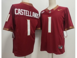 Florida State Seminoles #1 Thomas Castellanos F.U.S.E Limited Jersey Red