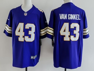 Minnesota Vikings #43 Andrew Van Ginkel Throwback Limited Jersey Purple
