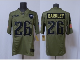 Philadelphia Eagles #26 Saquon Barkley 2025 Salute to Service Limited Jersey Green