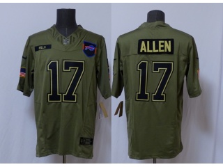 Buffalo Bills #17 Josh Allen 2025 Salute to Service Limited Jersey Green
