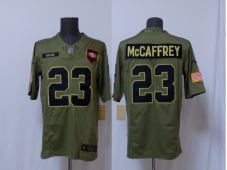 San Francisco 49ers #23 Christian Mccaffrey 2025 Salute to Service Limited Jersey Green