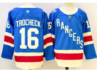Fanatics New York Rangers #16 Vincent Trocheck 2025 Centennial Jersey Blue