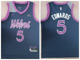 Minnesota Timberwolves #5 Anthony Edwards City Jersey Black/Purple