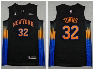 New York Knicks #32 Karl-Anthony Towns 2025-26 City Jersey Black