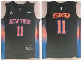 New York Knicks #11 Jalen Brunson 2025-26 City Jersey Black