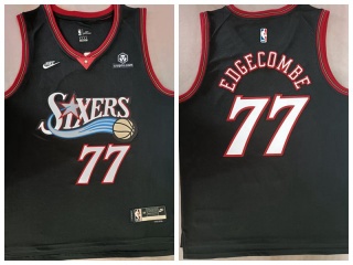 Philadelphia 76ers #77 V. J. Edgecombe Classic Jersey Black