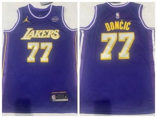 Los Angeles Lakers #77 Luka Dončić Statement Jersey Purple