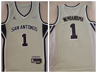 San Antonio Spurs #1 Victor Wembanyama 2025-26 City Jersey Gray