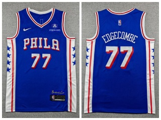 Philadelphia 76ers #77 V. J. Edgecombe Jersey Blue