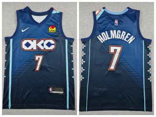 Oklahoma City Thunder #7 Chet Holmgren 2025-26 City Jersey Navy