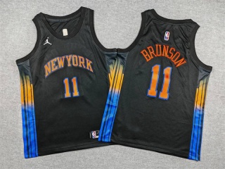 Youth New York Knicks #11 Jalen Brunson 2025-26 City Jersey Black