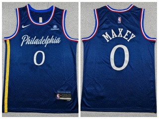 Philadelphia 76ers #0 Tyrese Maxey 2025-26 City Jersey Navy