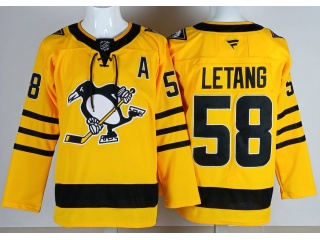 Fanatics Pittsburgh Penguins #58 Kris Letang Alternate Breakaway Jersey Gold