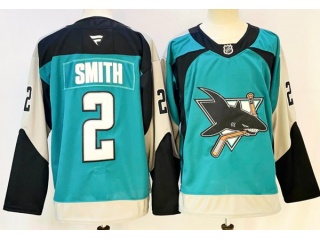 Fanatics San Jose Sharks #2 Will Smith Alternate Breakaway Jersey Teal