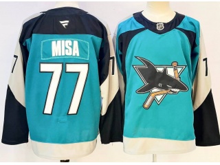 Fanatics San Jose Sharks #77 Michael Misa Alternate Breakaway Jersey Teal