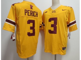 Minnesota Golden Gophers #3 Koi Perich F.U.S.E Limited Jersey Gold