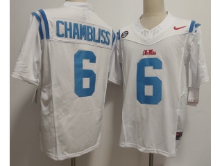 Ole Miss Rebels #6 Trinidad Chambliss F.U.S.E Limited Jersey White