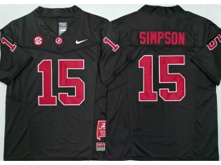 Alabama Crimson Tide #15 Ty Simpson F.U.S.E Limited Jersey Black