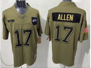Buffalo Bills #17 Josh Allen 2025 Salute to Service Limited Jersey Green