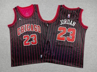 Youth Chicago Bulls #23 Michael Jordan 2025 Statemen Jersey Black Pinstripes