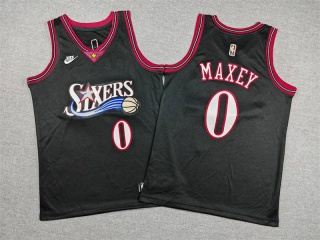 Youth Philadelphia 76ers #0 Tyrese Maxey Classic Jersey Black