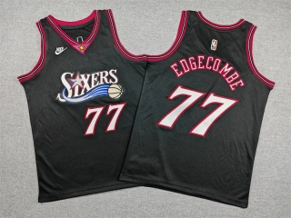 Youth Philadelphia 76ers #77 V. J. Edgecombe Classic Jersey Black