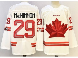 Team Canada #29 Nathan MacKinnon 2026 Winter Olympics Jersey White
