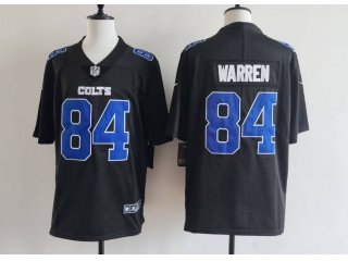 Indianapolis Colts #84 Tyler Warren with Blue Number Fashion Limited Jersey Black