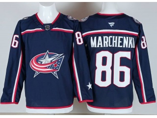 Fanatics Columbus Blue Jackets #86 Kirill Marchenko Jersey Navy Blue
