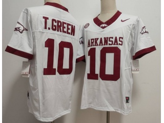 Arkansas Razorbacks #10 Taylen Green F.U.S.E Limited Jersey White
