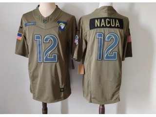 Los Angeles Rams #12 Puka Nacua 2025 Salute to Service Limited Jersey Green