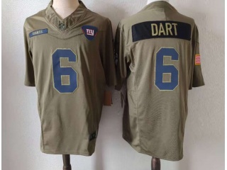 New York Giants #6 Jaxson Dart 2025 Salute to Service Limited Jersey Green