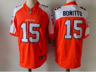 Denver Broncos #15 Nik Bonitto with White Shoulders Vapor F.U.S.E. Limited Jersey Orange