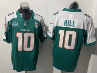 Miami Dolphins #10 Tyreek Hill with White Shoulders Vapor F.U.S.E. Limited Jersey Green