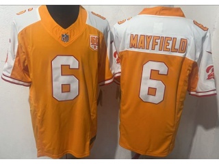 Tampa Bay Buccaneers #6 Baker Mayfield with White Shoulders Vapor F.U.S.E. Limited Jersey Orange