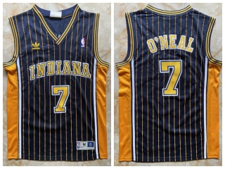 Indiana Pacers #7 Jermaine O'Neal Pinstripes Throwback Jersey Navy