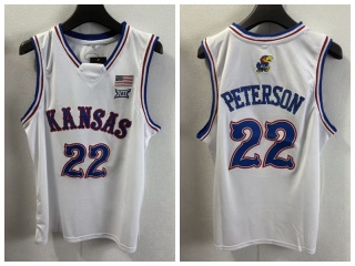 Kansas Jayhawks #22 Darryn Peterson Jersey White