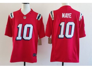New England Patriots #10 Drake Maye Throwback Limited Jersey Red