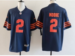 Chicago Bears #2 DJ Moore with Orange Number Vapor Limited Jersey Navy