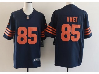 Chicago Bears #85 Cole Kmet with Orange Number Vapor Limited Jersey Navy