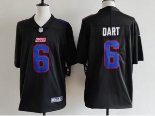 New York Giants #6 Jaxson Dart with Blue Number Fashion Limited Jersey Black
